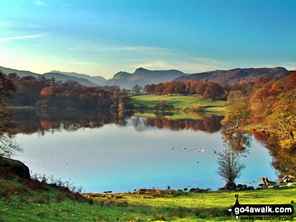 Walk c232 Loughrigg Fell from Ambleside - Loughrigg Tarn from the lower slopes of Loughrigg Fell