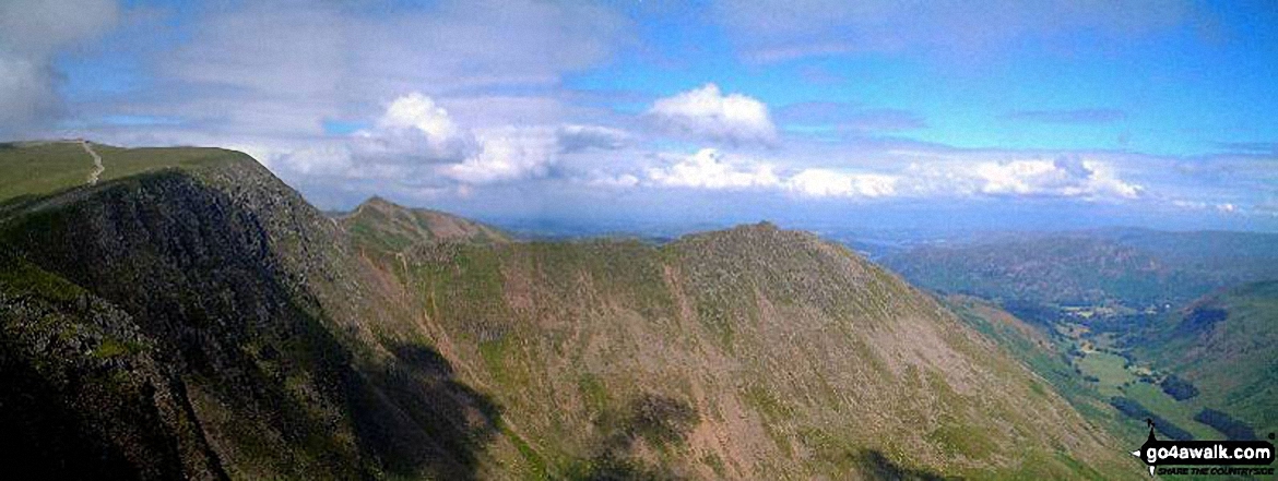 Walk c220 Helvellyn via Striding Edge from Glenridding - *Striding Edge and Helvellyn from Nethermost Pike