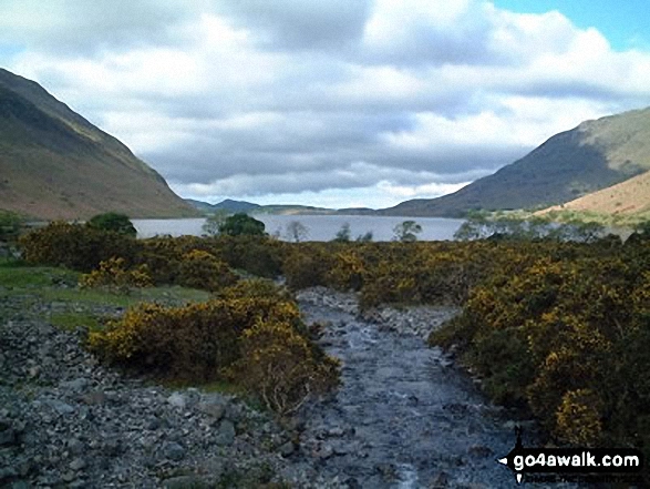 Walk c233 Sca Fell and Scafell Pike from Wasdale Head, Wast Water - Wast Water from Wasdale Head