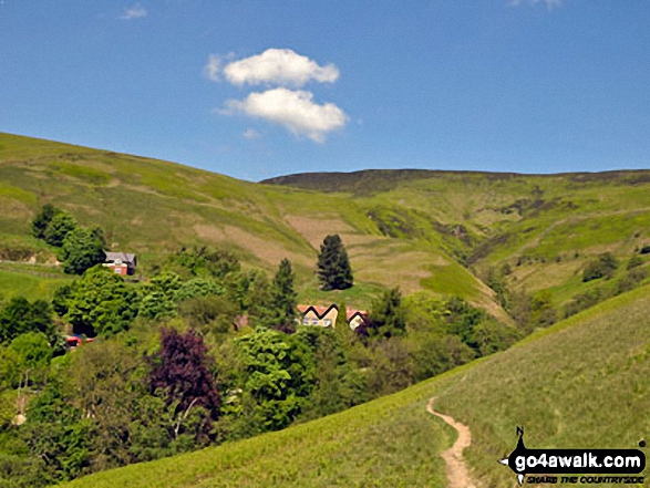 Walk d145 Jaggers Clough and The River Noe from Edale - Lady Booth Brook and Edale Youth Hostel