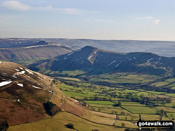 Walk d240 Kinder Downfall and Kinder Scout from Edale - Lose Hill (Ward's Piece) and The Vale of Edale from the summit of Grindslow Knoll (Kinder Scout)