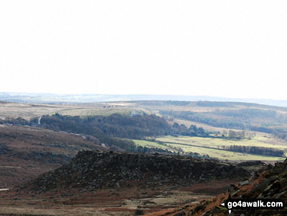 Walk d101 Padley Gorge, Burbage Rocks and Longshaw Country Park from Grindleford Station - Carl Wark from Higger Tor.