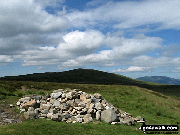 Walk c278 High Tove, Ullscarf and Great Crag from Watendlath - High Tove summit with High Seat (Ashness Fell) beyond