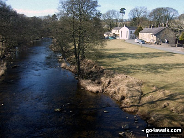 Walk l121 Easington Fell and The River Hodder from Slaidburn - Slaidburn and The River Hodder from Slaidburn bridge