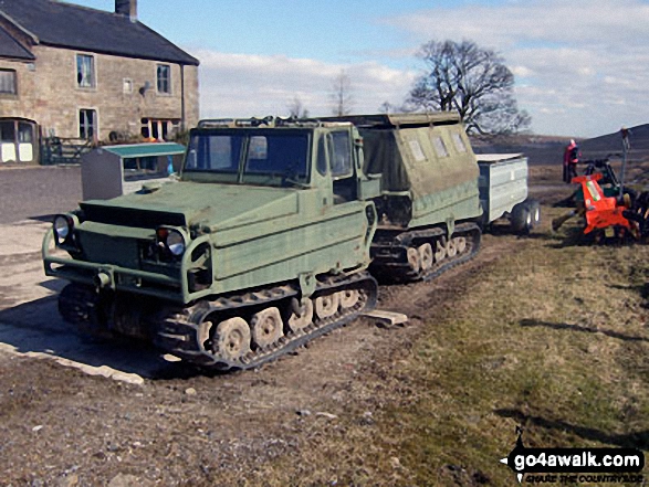 Walk l121 Easington Fell and The River Hodder from Slaidburn - Unusual track vehicle in Fell Side Farm