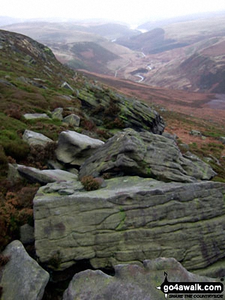 Walk sy119 Horse Stone and Outer Edge from The Flouch - Howden Reservoir, Derwent Reservoir and Ladybower Reservoir from Outer Edge