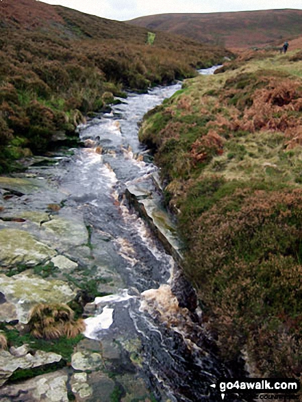 Walk sy108 Langsett Reservoir from Langsett Barn - The Porter or Little Don River in Laund Clough