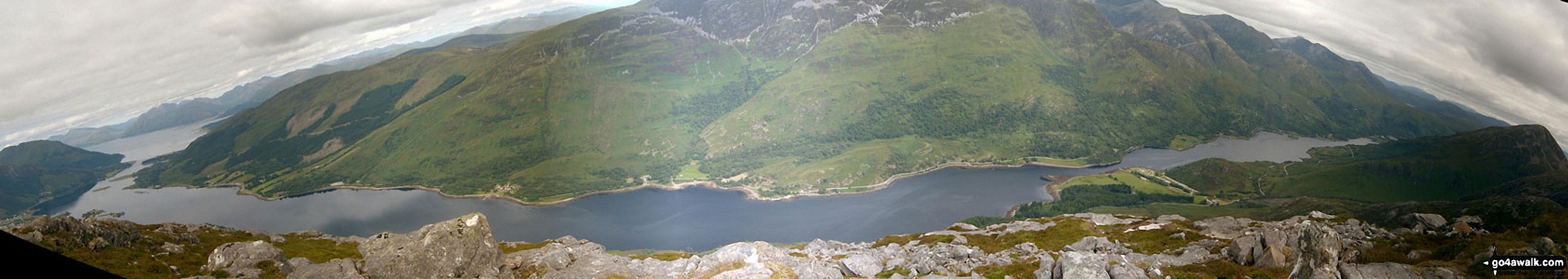 Loch Linhhe (left), Loch Leven, Mam na Gualainn and Kinlochleven (far right) from the summit of Sgorr na Ciche (Pap of Glen Coe)