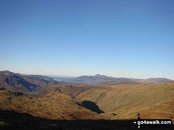 Walk c218 Ullscarf and High Raise from Thirlmere - Skiddaw from High Raise (Langdale)