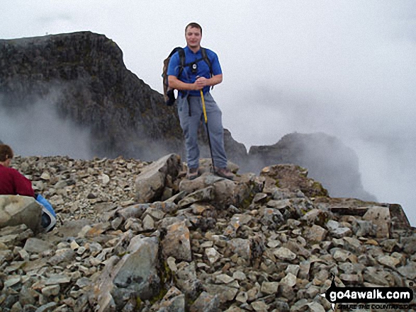 Walk h154 Ben Nevis and Carn Mor Dearg from The Nevis Range Mountain Gondola - On the summit of Ben Nevis