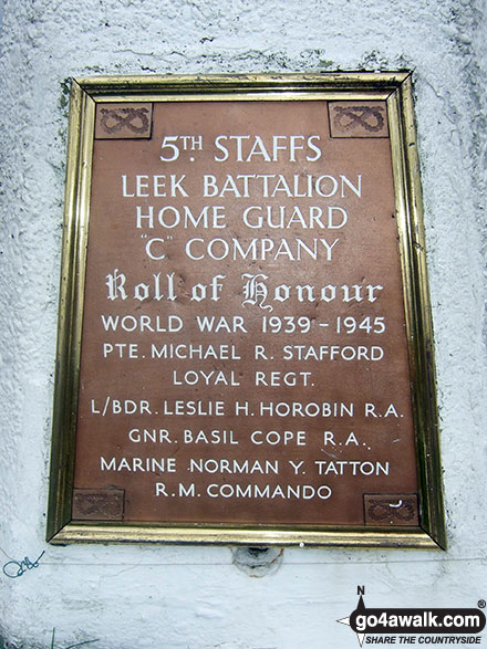 2nd World War Memorial to the 5th Staffs Leek Battalion Home Guard 'C' Company on Merryton Low summit Trig Point 