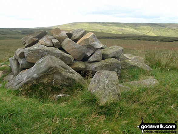 Walk du152 Great Stony Hill and Dead Stones from Burnhope Reservoir - Scaud Hill summit cairn