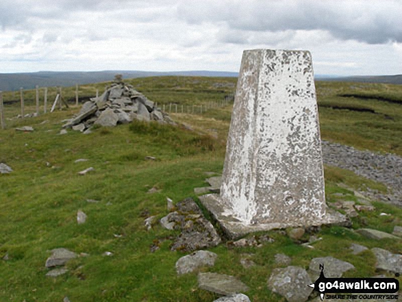 Walk du152 Great Stony Hill and Dead Stones from Burnhope Reservoir - Cairn and Trig Point on Great Stony Hill summit