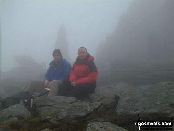 Walk gw102 The Welsh 3000's (Glyderau) from Llanberis - Me and my best mate Steve on Glyder Fach