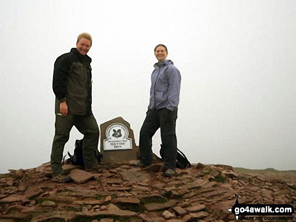 Walk po158 Pen y Fan from The Storey Arms Outdoor Centre - My girlfriend and I at the top of Pen y Fan