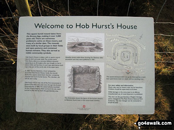 Hob Hurst's House Information Board, Beeley Moor