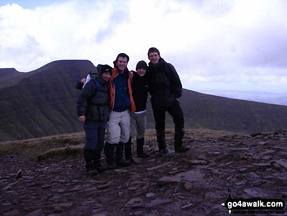 Walk po127 Fan y Big, Cribyn, Pen y Fan and Corn Du from Neuadd Reservoir - Jamie, Andy, Adam and Pete on Pen y Fan