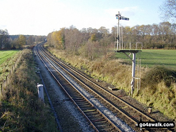 Walk ch124 Holford Hall from Plumley - The Railway Line near Holford Moss