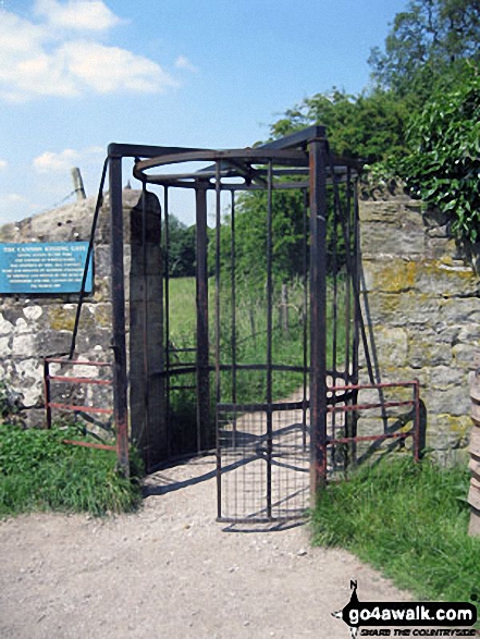 Walk d211 Chatsworth Park from Baslow - The Tall Rotary Gate allowing entrance to Chatsworth Park from Baslow