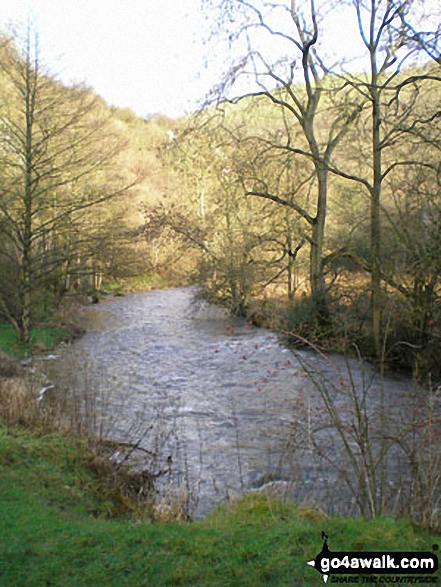 Walk d140 The Tissington Trail and Dove Dale from Ashbourne - The River Dove, Dove Dale near Milldale, 