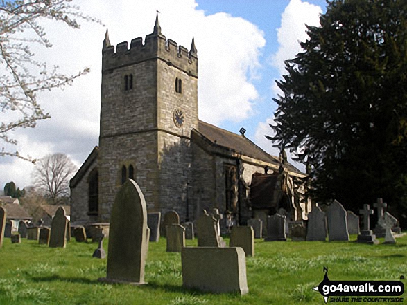 Walk d208 Deep Dale and the Wye Valley from Monsal Dale - The Church in the middle of Ashford in the Water