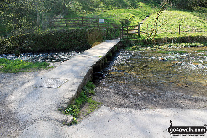 Walk d319 Youlgreave, Elton and The Limestone Way  from Winster - The stone footbridge over the River Bradford near Youlgreave in beautiful Bradford Dale