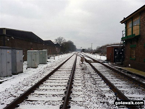 Looking West from the level crossing at Brandon Railway Station in the snow 