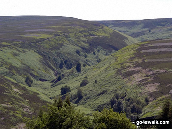 Walk sy119 Horse Stone and Outer Edge from The Flouch - Mickleden Edge from The Porter or Little Don River