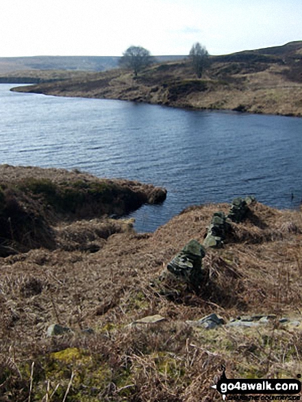 Walk sy106 Snailsden from Winscar Reservoir, Dunford Bridge - Harden Reservoir