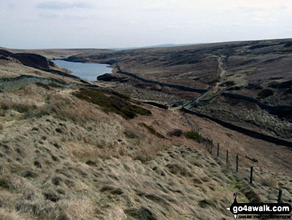 Walk sy106 Snailsden from Winscar Reservoir, Dunford Bridge - Harden Reservoir from Harden Clough