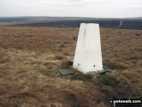 Walk sy106 Snailsden from Winscar Reservoir, Dunford Bridge - Snailsden summit trig point