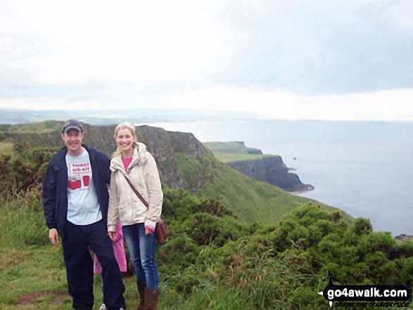 Myself, the other half and my daughter (hiding behind us, lol) on top of the cliffs at the Giants Causeway 