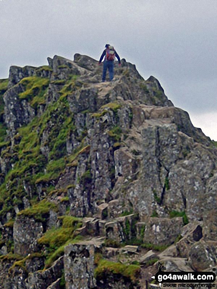 Pete approaching one of the high points of Striding Edge A brilliant day