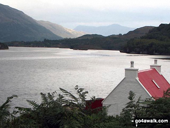 Looking across Loch Shieldaig and Upper Loch Torridon from above our holiday cottage near Kenmore 