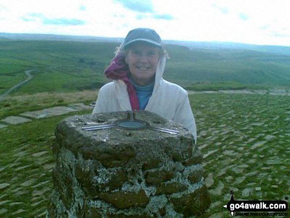 My mother Eileen on Mam Tor in Peak District Derbyshire England