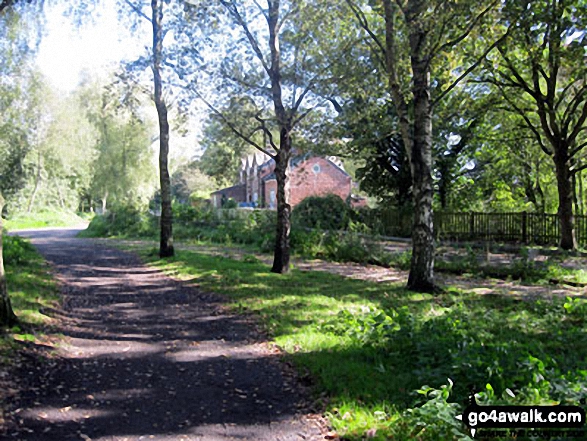 Walk ch129 Hangingstone Hill (Eddisbury Hill) from Barns Bridge Gates, Hatchmere - Lane leading to Linmere Visitor Centre