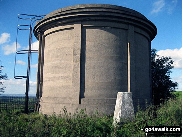 Walk ch129 Hangingstone Hill (Eddisbury Hill) from Barns Bridge Gates, Hatchmere - Hangingstone Hill (Eddisbury Hill) trig point (and concrete water tower)