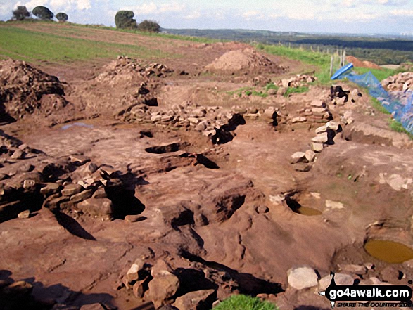 Walk ch129 Hangingstone Hill (Eddisbury Hill) from Barns Bridge Gates, Hatchmere - Eddisbury Hill Fort Excavations