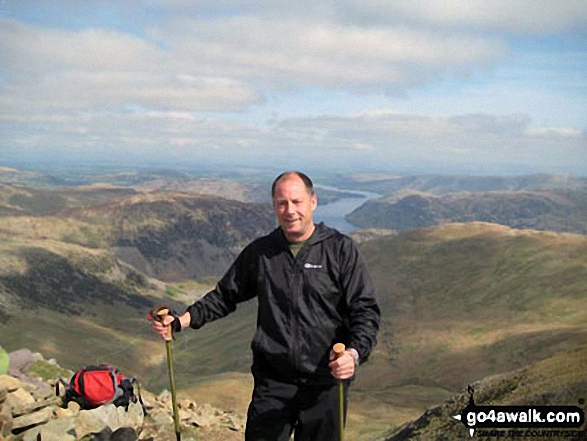 Walk c286 The Glenridding Skyline from Glenridding - On Catstye Cam with Ullswater in the distance