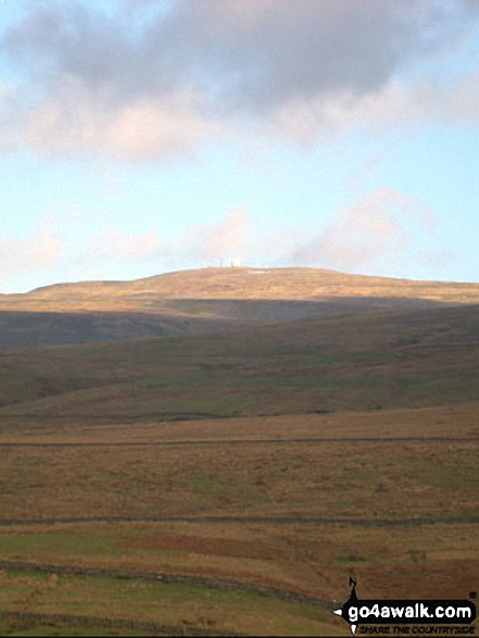 Walk c460 Knock and Great Rundale Beck from Dufton - The Tracking Station on Great Dun Fell from The Pennine Way at Great Rundale Beck