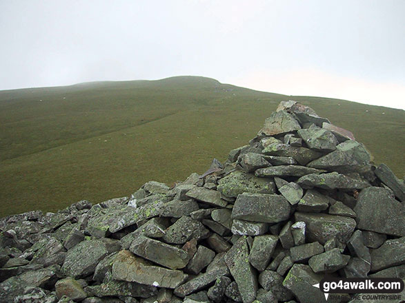 Walk c239 The Deepdale Round from nr Dockray - The large cairn on White Fell (Clough Head)