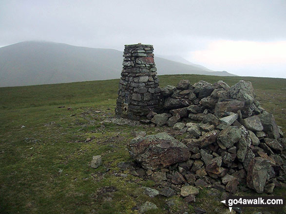 Walk c176 Clough Head and Great Dodd from Dockray - Clough Head summit trig point and wind break