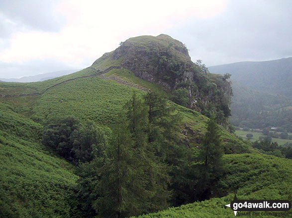 Walk c239 The Deepdale Round from nr Dockray - Castle Rock on St John's Common on the lower slopes of Watson's Dodd