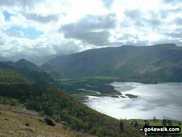 Walk c201 Ashness Bridge and Walla Crag from Keswick - The Southern end of Derwent Water from part way up Walla Crag