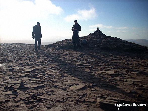 Walk po127 Fan y Big, Cribyn, Pen y Fan and Corn Du from Neuadd Reservoir - On Pen y Fan summit