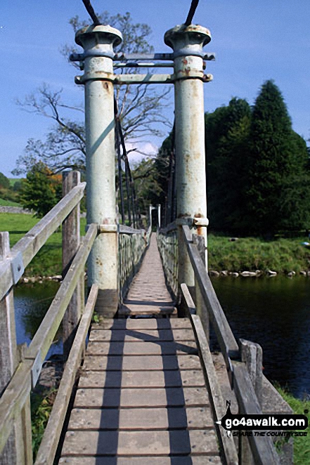 Walk ny161 Meugher from Yarnbury, Grassington - Footbridge over the River Wharf near Hebden