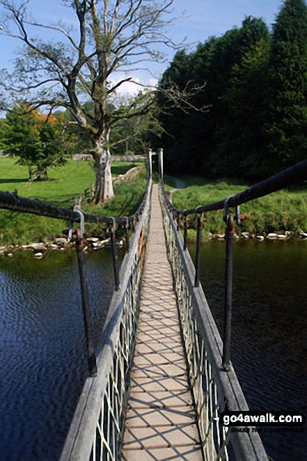 Suspension footbridge over the River Wharf near Hebden 