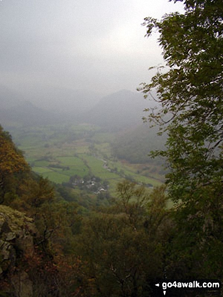 Walk c395 Glaramara, Allen Crags and Langstrath from Stonethwaite - Borrowdale featuring Rosthwaite and Stonethwaite from Hanging Haystack Crag