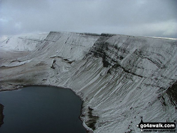 Walk po179 Black Mountain/Y Mynydd Du - Picws Du (Bannau Sir Gaer) and Waun Lefrith (Bannau Sir Gaer) from nr Llanddeusant - Picws Du (Bannau Sir Gaer) and Fan Foel in the snow from Waun Lefrith (Bannau Sir Gaer)