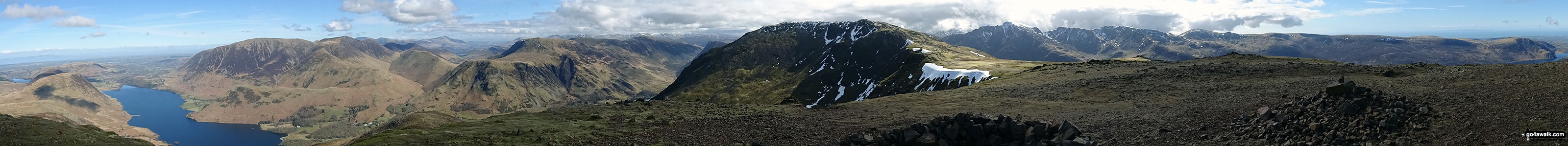 Walk c397 The Buttermere Fells from Buttermere - Fantastic panorama (not quite 360) from the summit of Red Pike (Buttermere)